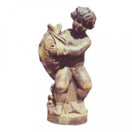 Statue d'enfant en fonte