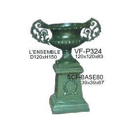 Socle et vase en fonte