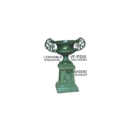 Socle et vase en fonte